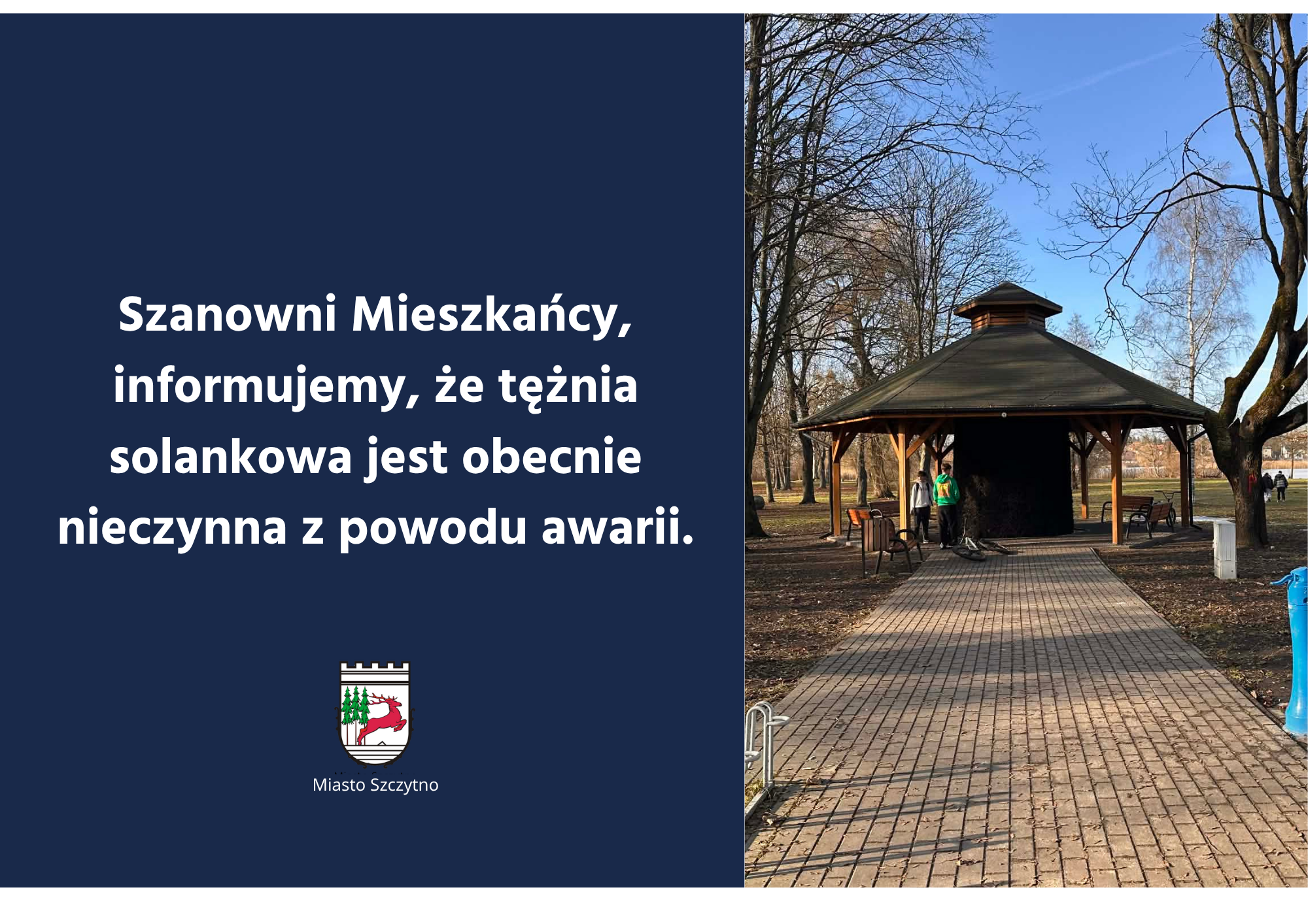 Tężnia solankowa jest obecnie nieczynna z powodu awarii