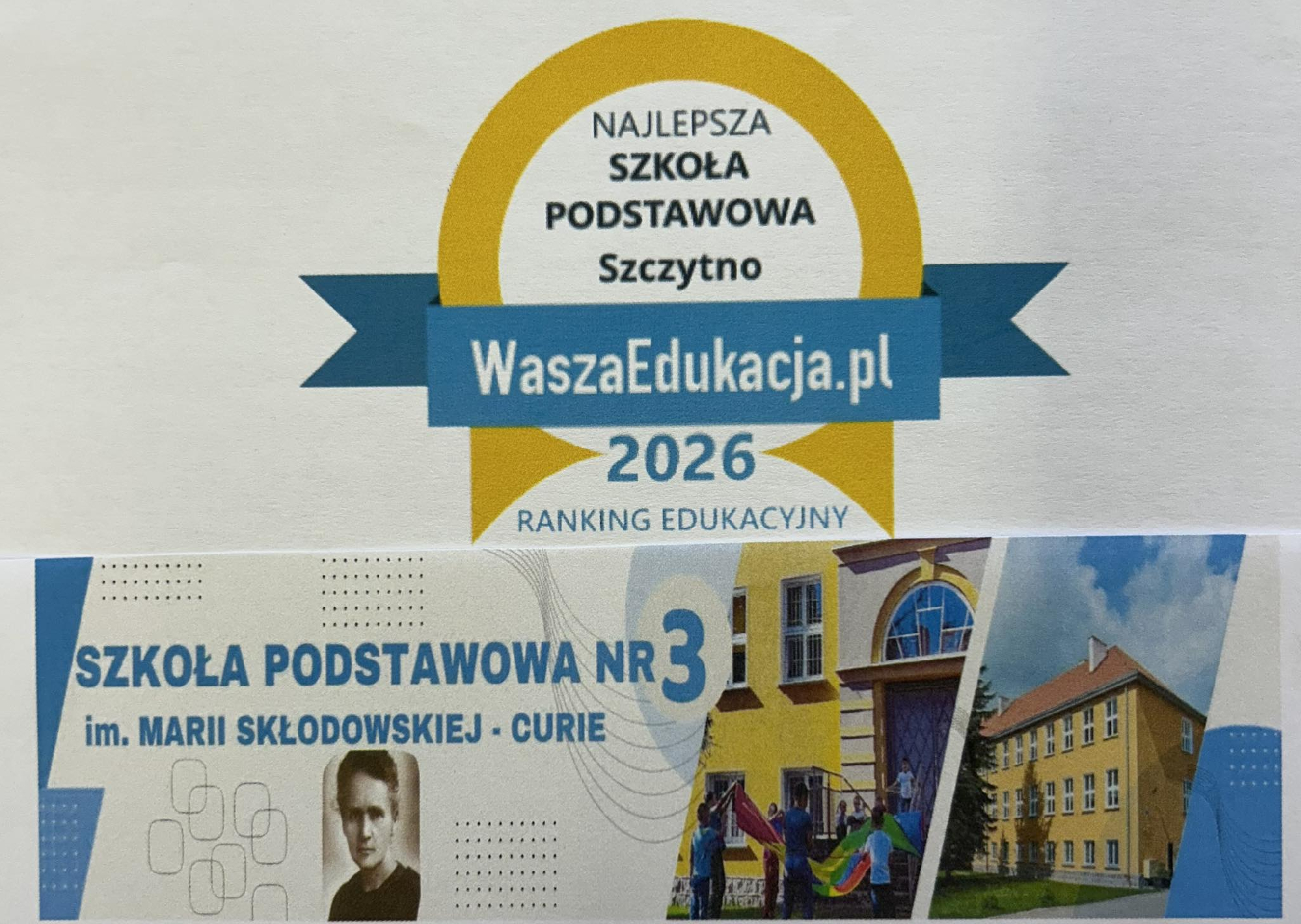 baner z nazwą szkoły 