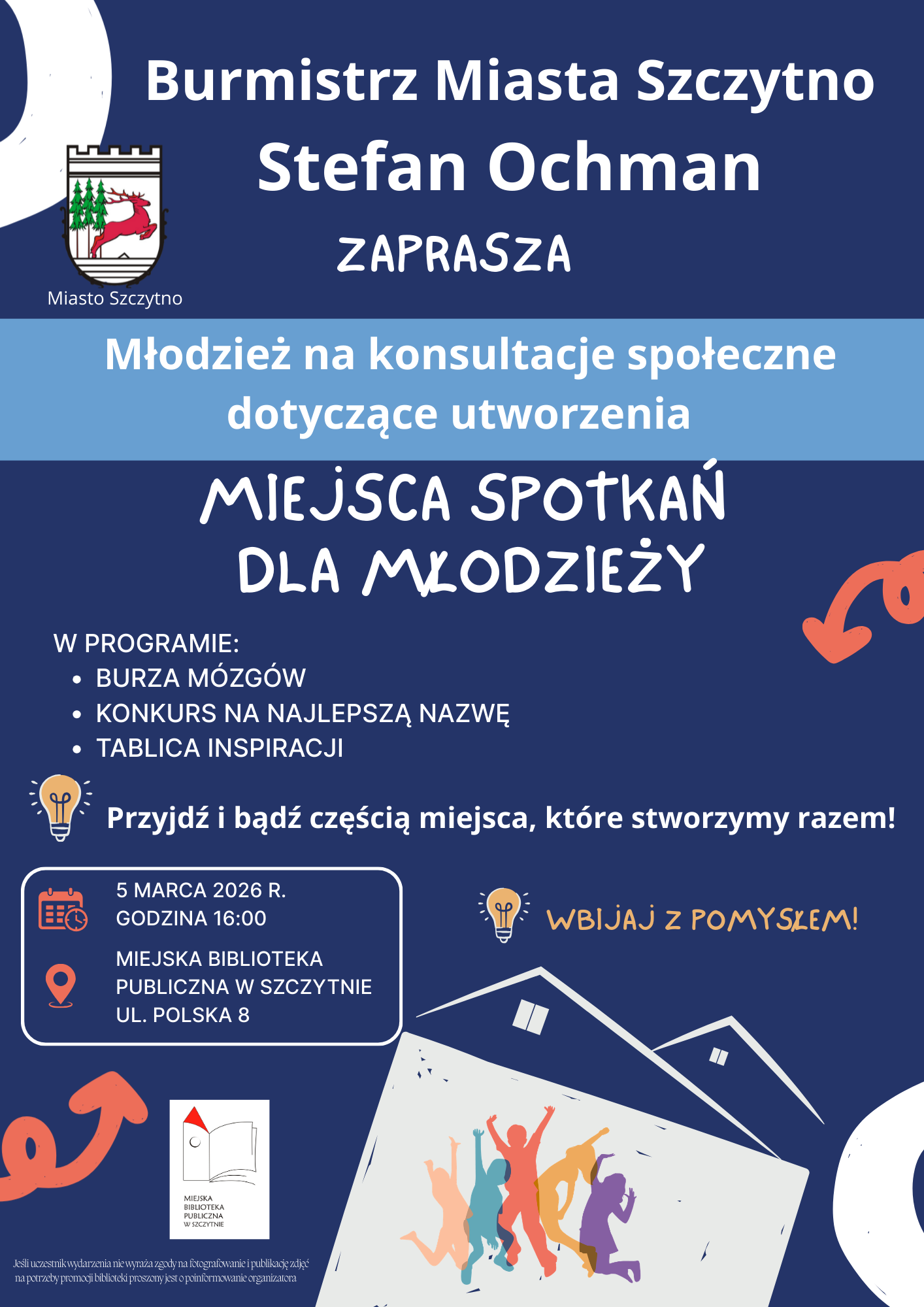 plakat miejsce spotkań dla młodzieży 